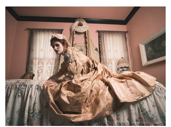 JACK THE RIPPER  "Circa 1920's Lady's and Gents 18th Century Style Fancy Dress Costumes, labelled W Clarkson Perruquier Costumier Wardour Street"