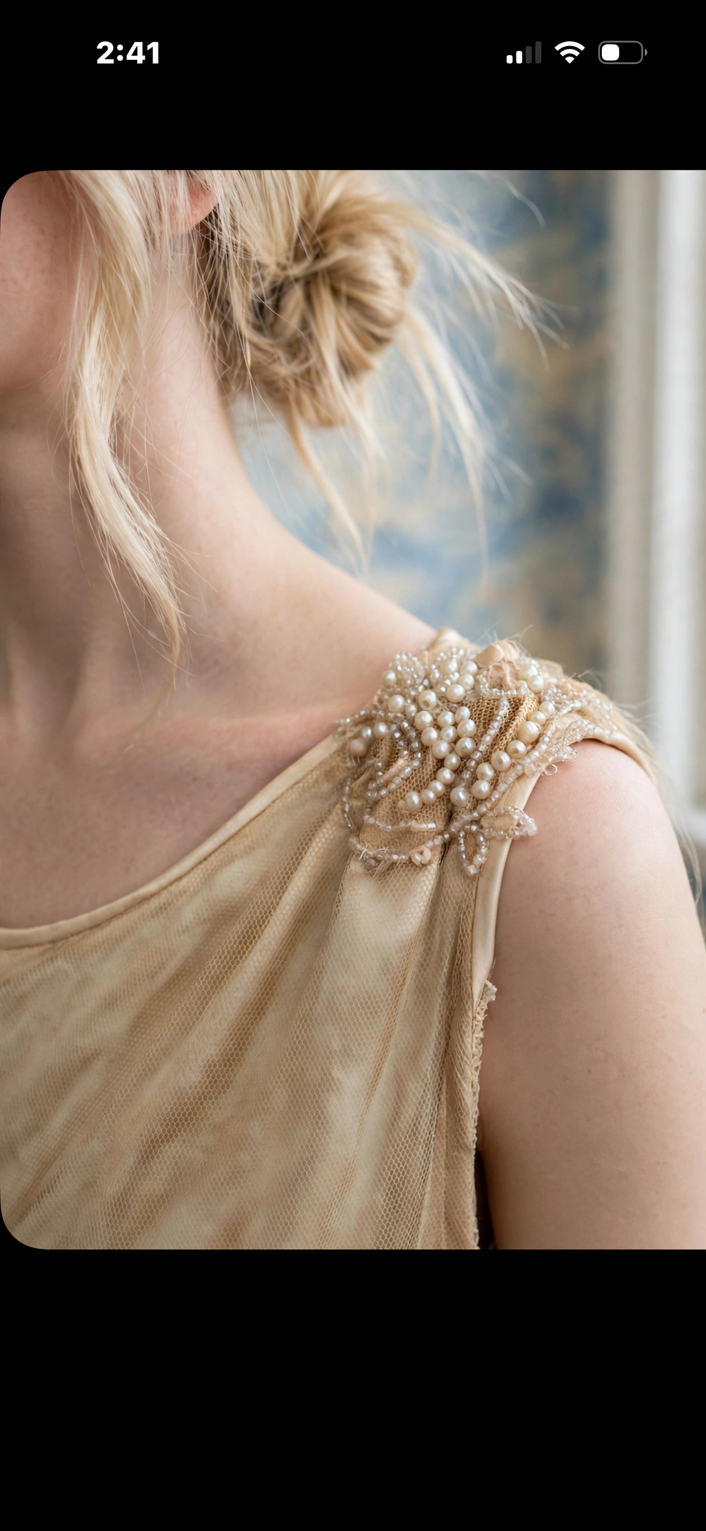 1925 Tambour Lace Chemise Dress with Drop  waist