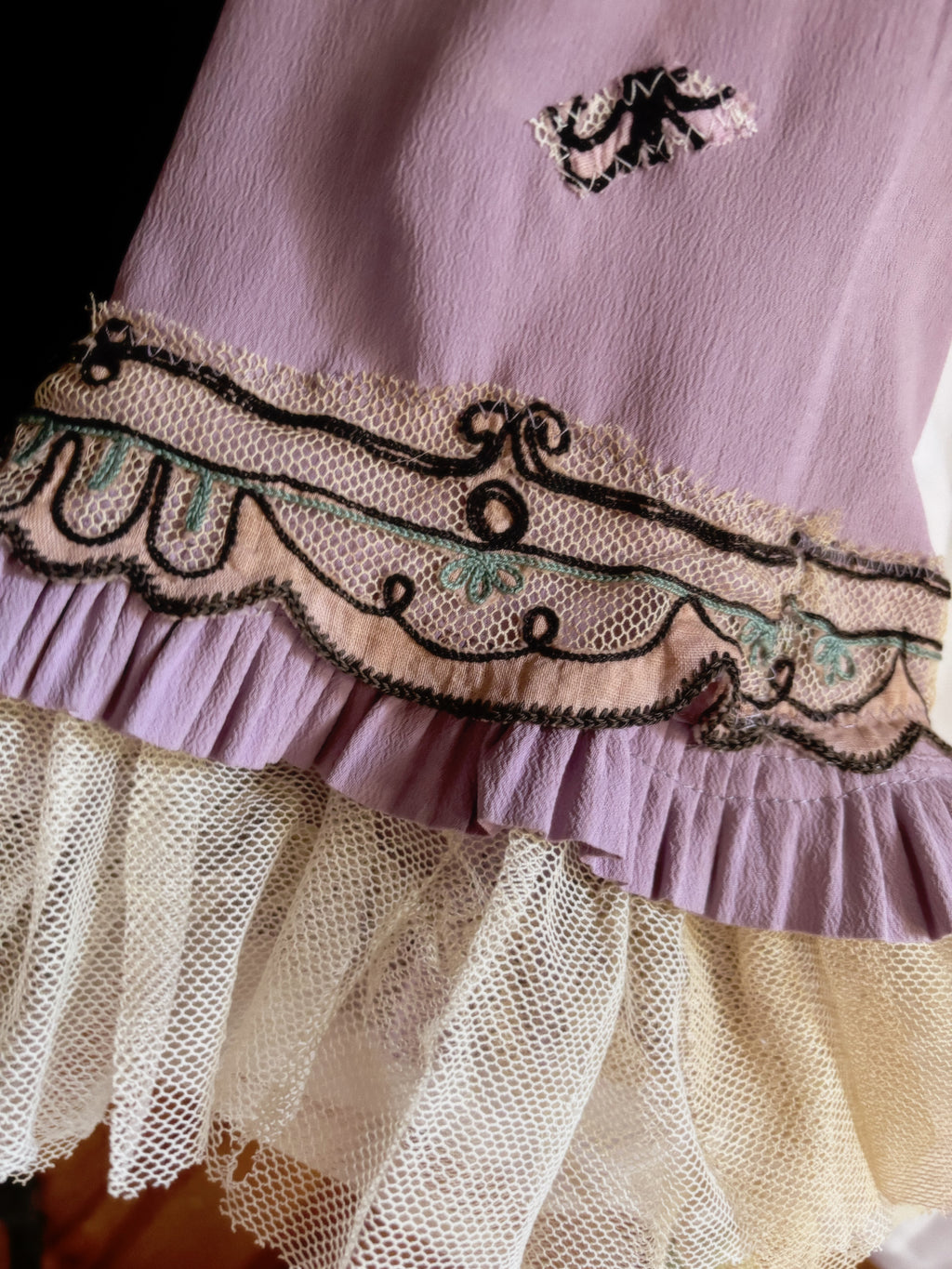 Boudoir Queen original Bed jacket with Edwardian embellishments