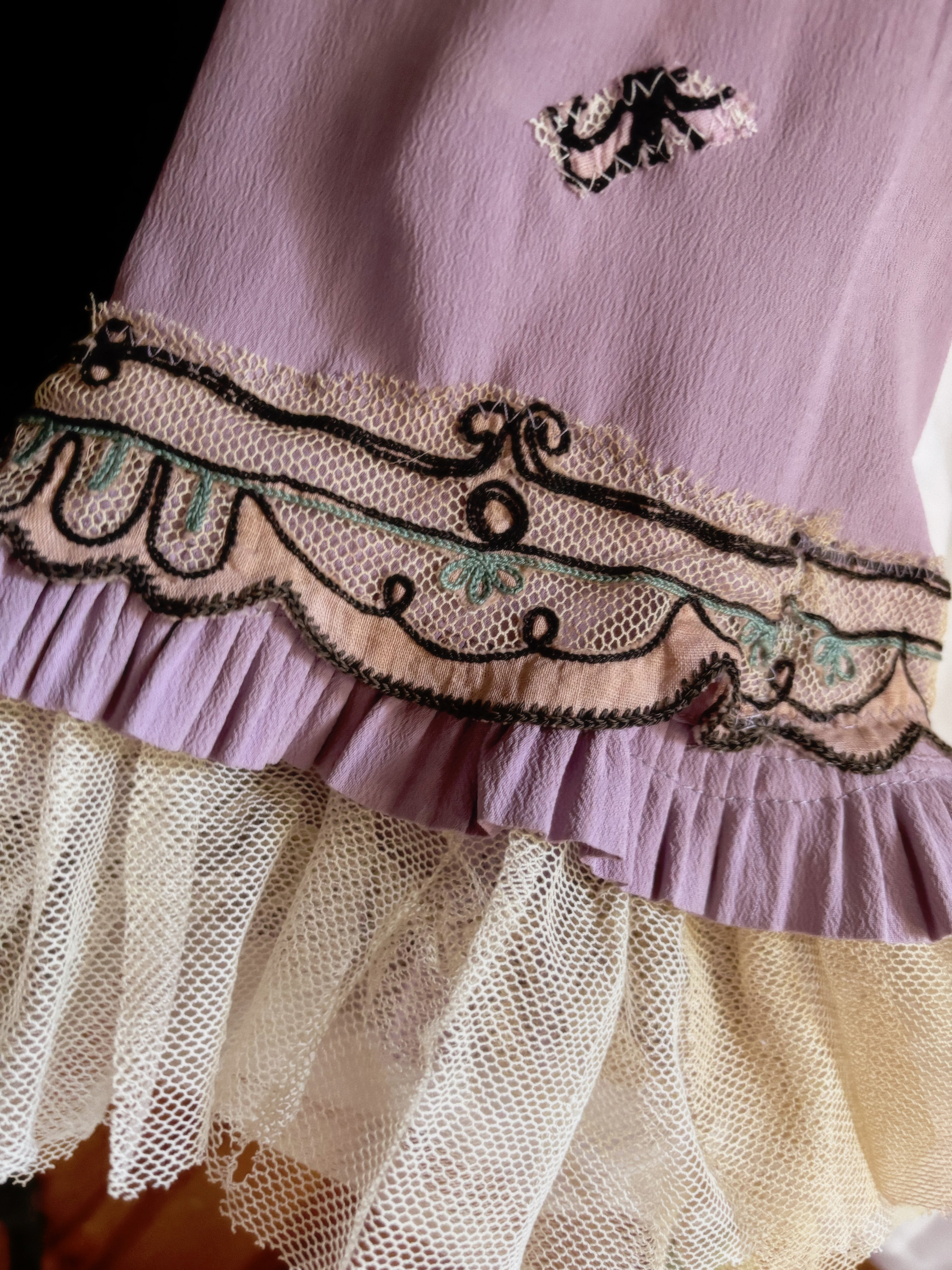Boudoir Queen original Bed jacket with Edwardian embellishments