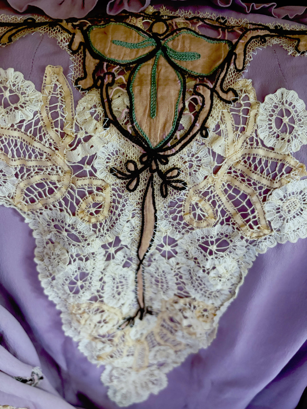 Boudoir Queen original Bed jacket with Edwardian embellishments