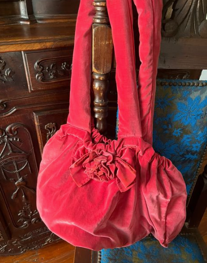 SOLD LAST ONE Summer PF23 Gidgit Travler's Tote Bag Velvet w/ Bow Flower One of a Kind Lined with Pocket and Logo