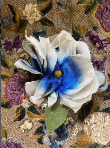 Blue Ombre Antique Flower as found