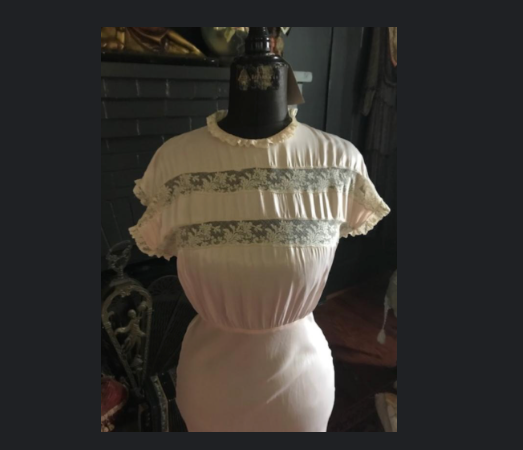 SOLD NEW! 1930's Old Hollywood Mermaid Slip Dress Pale Pink and Lace