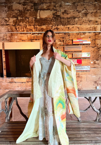 Authentic Vintage Green Gardens Kimono