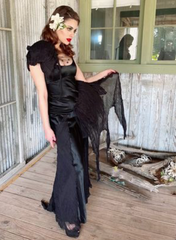 Lydia Deetz Sculpted Black Boudoir Queen Evening Gown Pre Fall 24