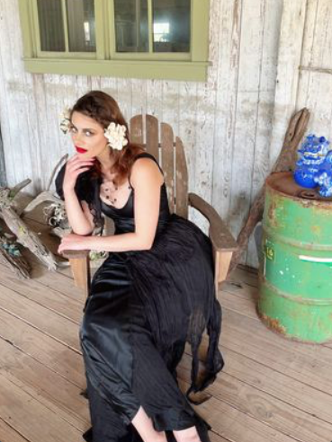 Lydia Deetz Sculpted Black Boudoir Queen Evening Gown Pre Fall 24