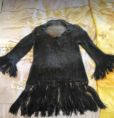 K Dorsey SOLD 1920's Authentic Crochet Macrame Fringe Top // Dress Antique