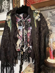 SOLD BQ Gorgeous Victorian Embroidered Cape Deconstructed Art Wear Winter 24