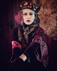 Just Sold NEW Art Nouveau stunning Pinky Plum Velvet Shrug