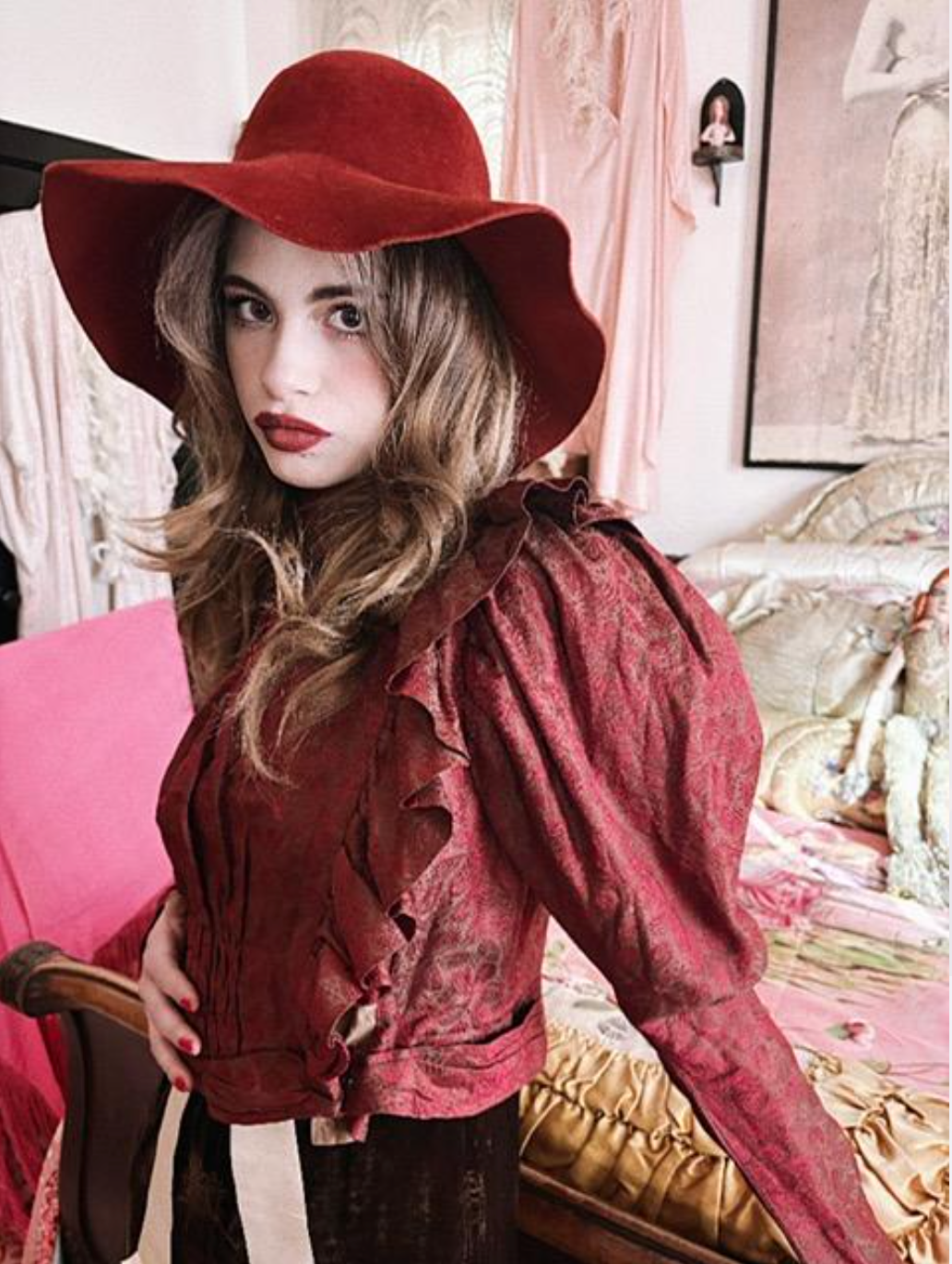 SOLD Victorian Brocade Waist Bodice Jacket Rouge