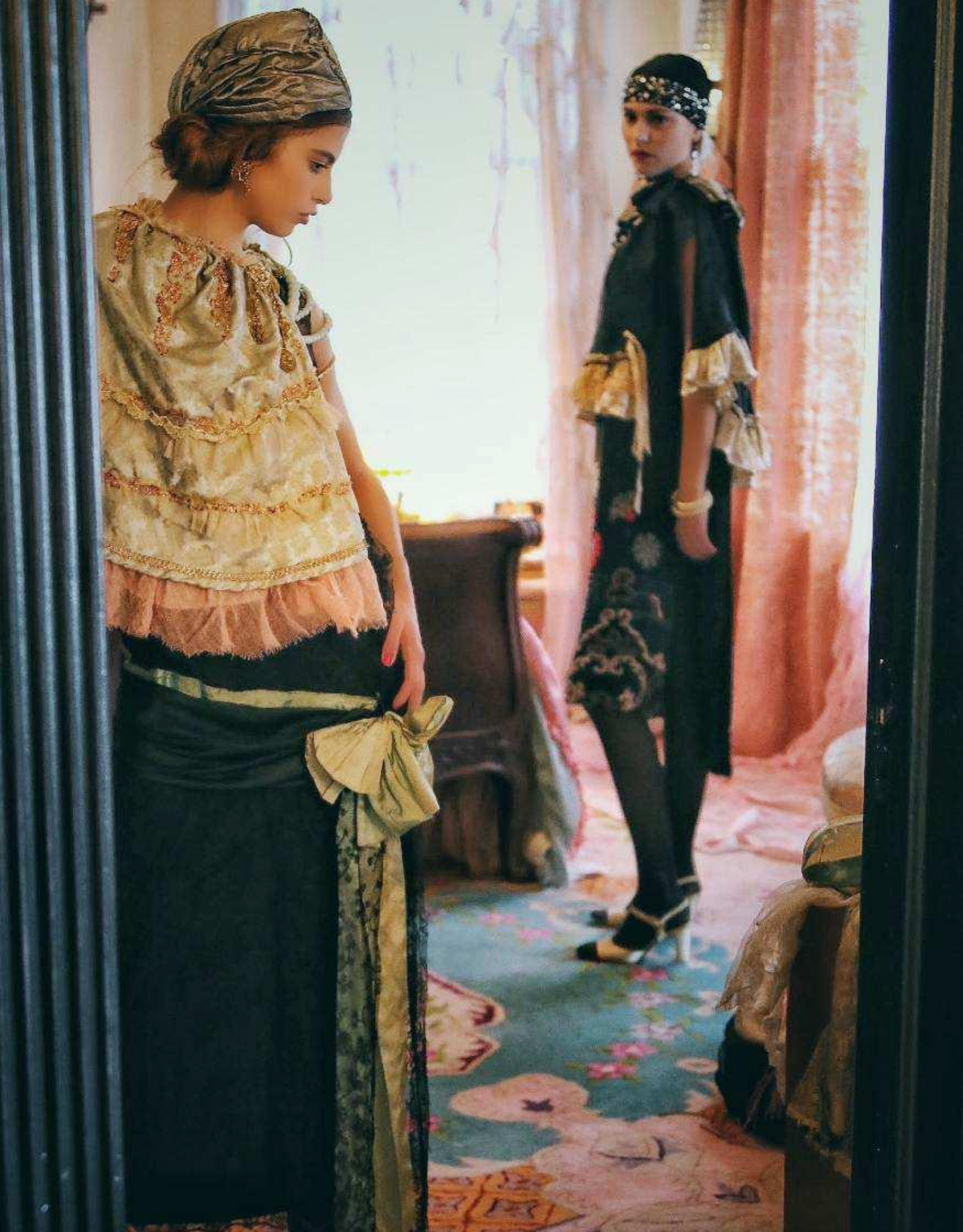Authentic 1920's Heavily Beaded Flower Tabard Dress