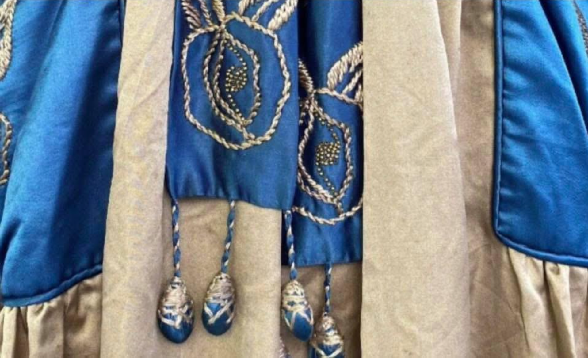 Authentic 1930s Hungarian Vibe Arts and Crafts Period Rare Embroidered For Dress Great Sleeves and Details