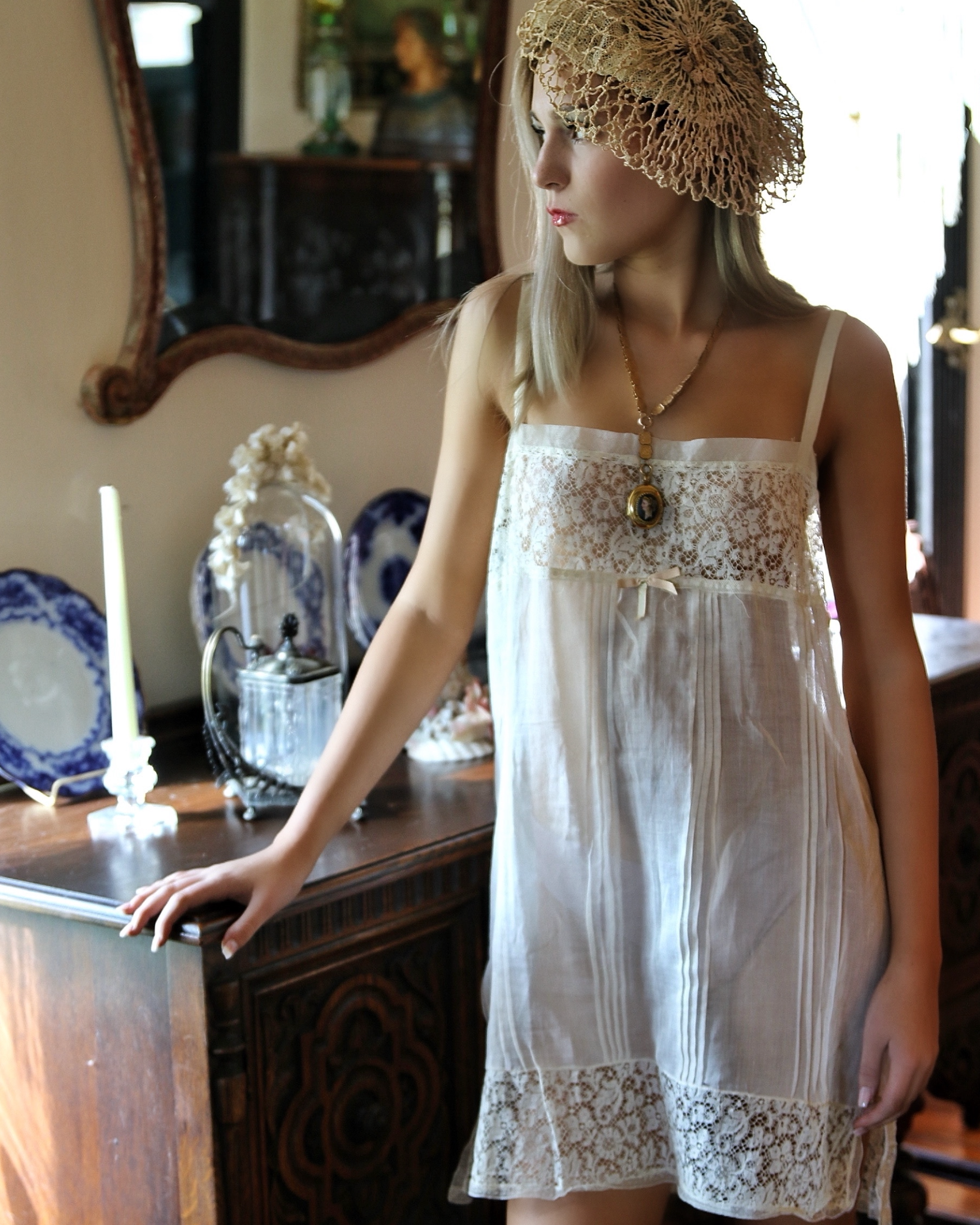 Sold New Arrival Edwardian Organdy Cami Lovely Lace Fits S-L