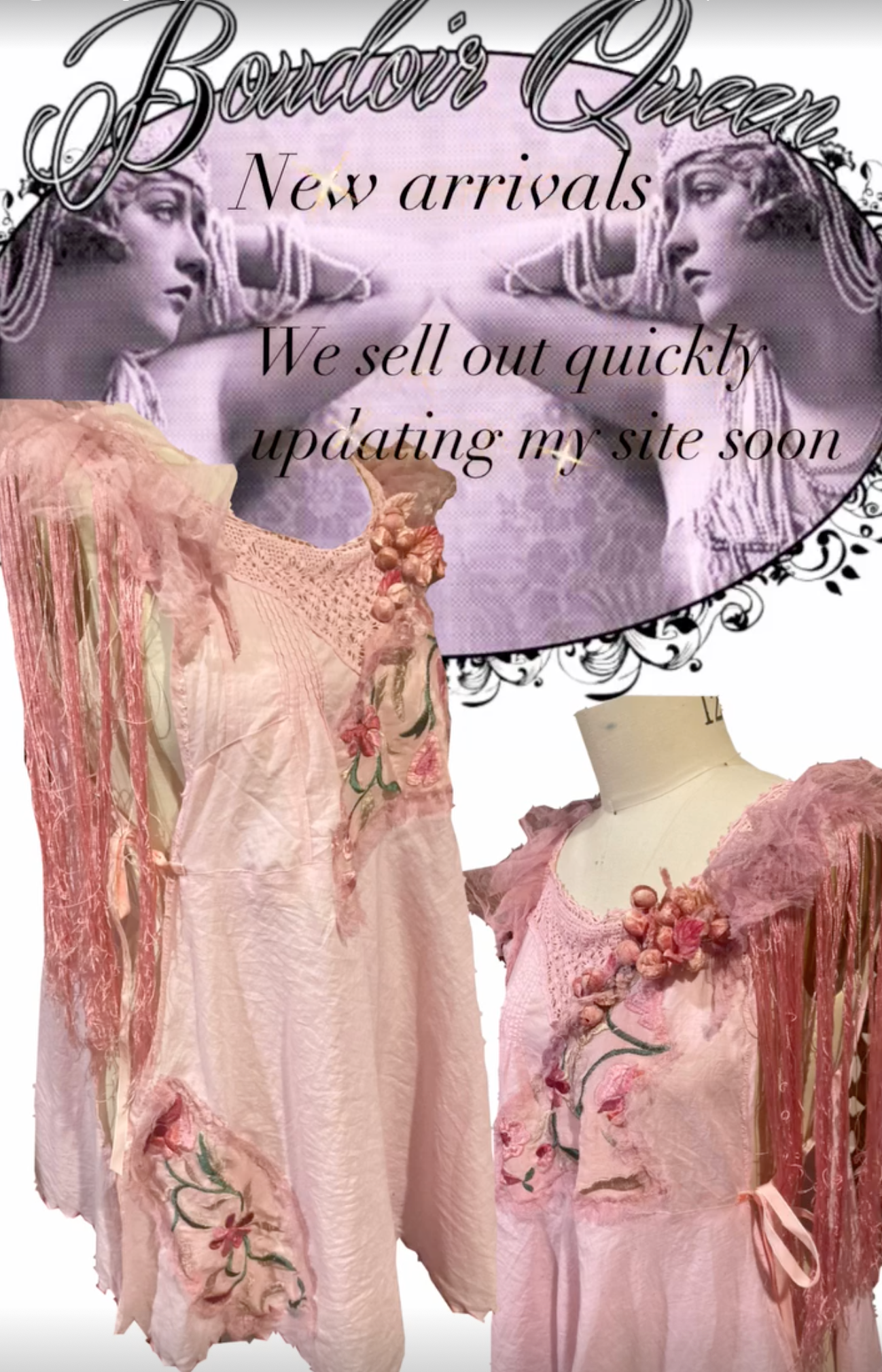 SOLD Mary Pickford Eats Roses Tabard