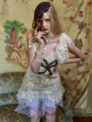 NEW Boudoir Queen Layer Cake Dress 2 piece Tunic Top and Crinoline Under slip