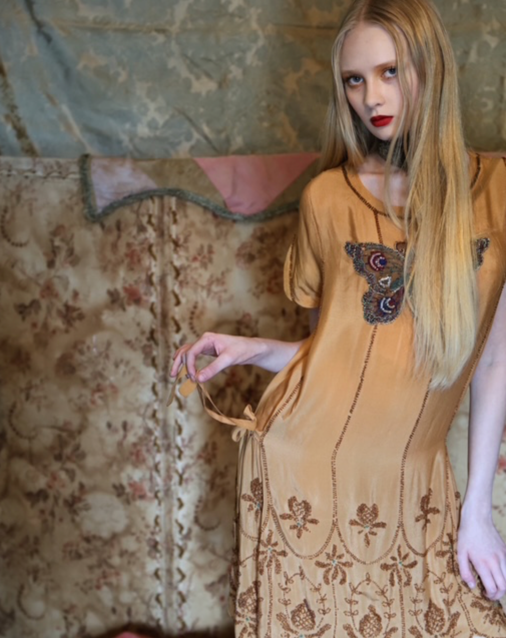 Authentic 1920's Arts and Crafts Beaded Tunic Dress