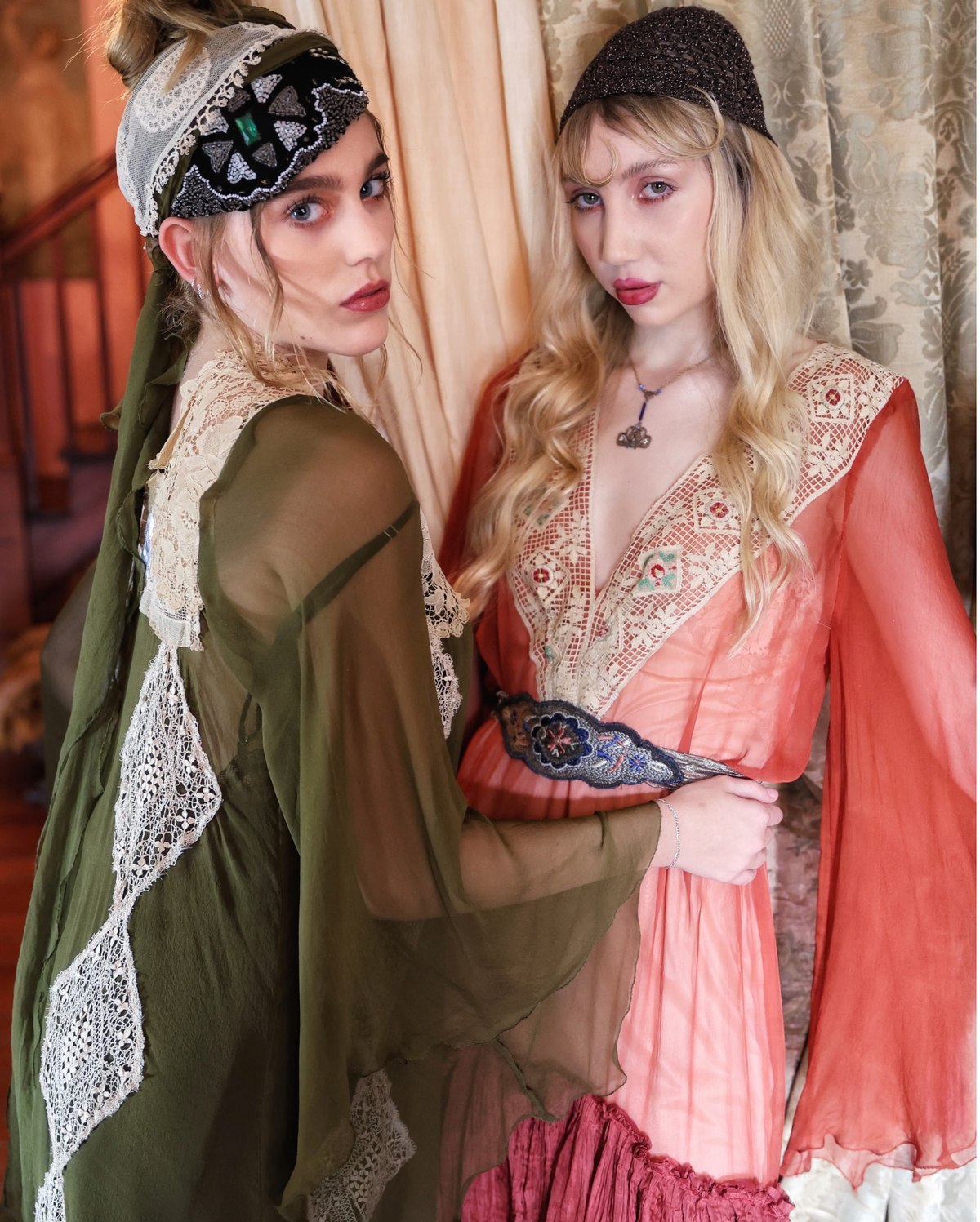 New Arrival "Olive Borden" Dress stunning Handkerchief Bottom and Harlequin-esque Edwardian Lace pattern