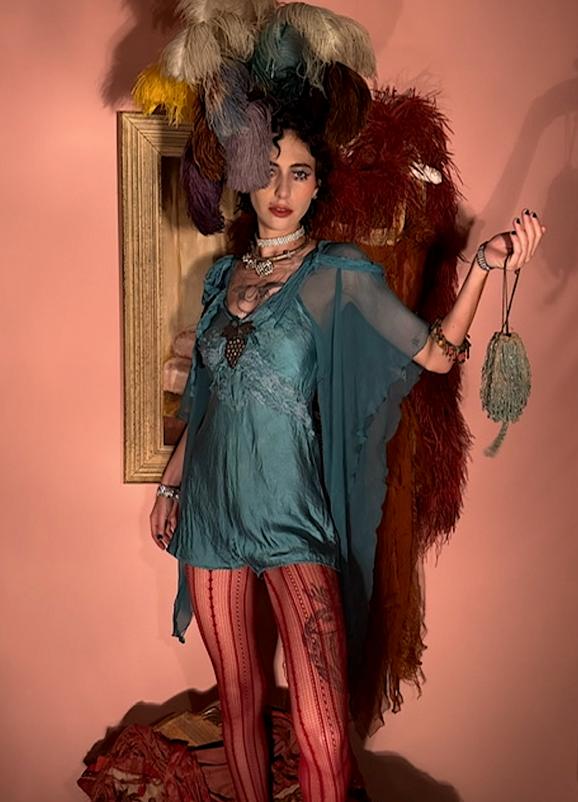 Boudoir Queen Silk Bat Wing Romper