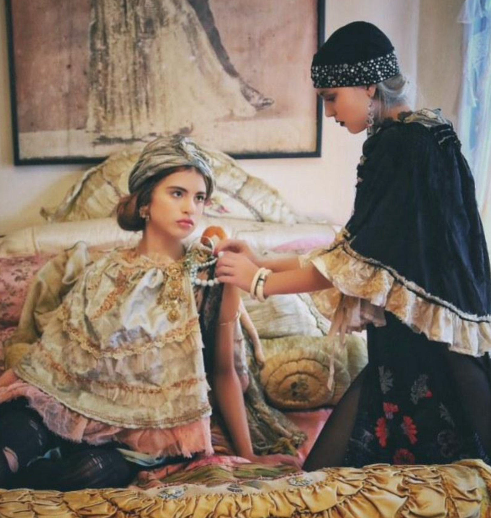 Boudoir Queen Custom Turban Pillbox Hat Sea Foam Green Lovely