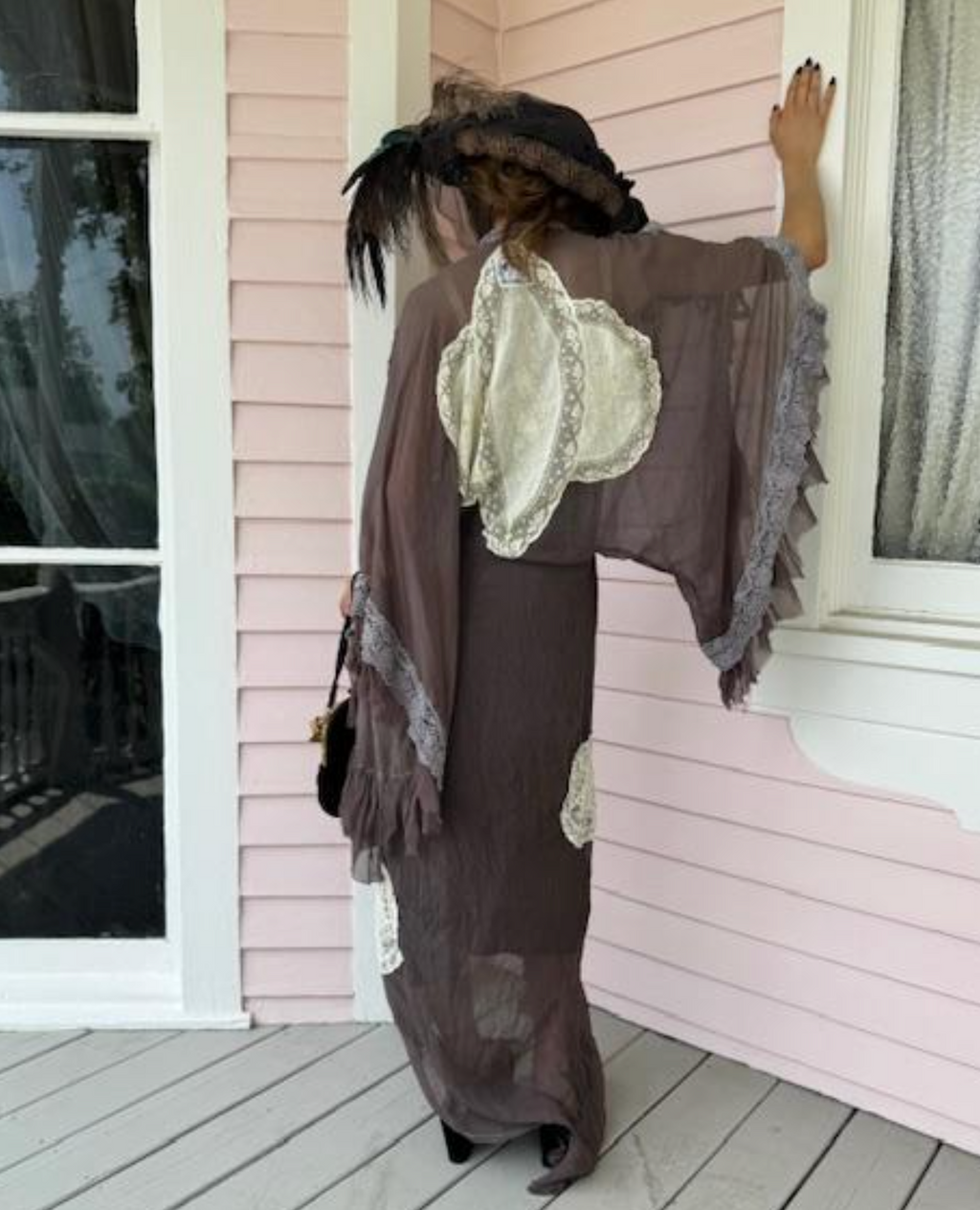 Morgiana Caftan Duster Boudoir Queen Original Open Shoulder Ties at Arm