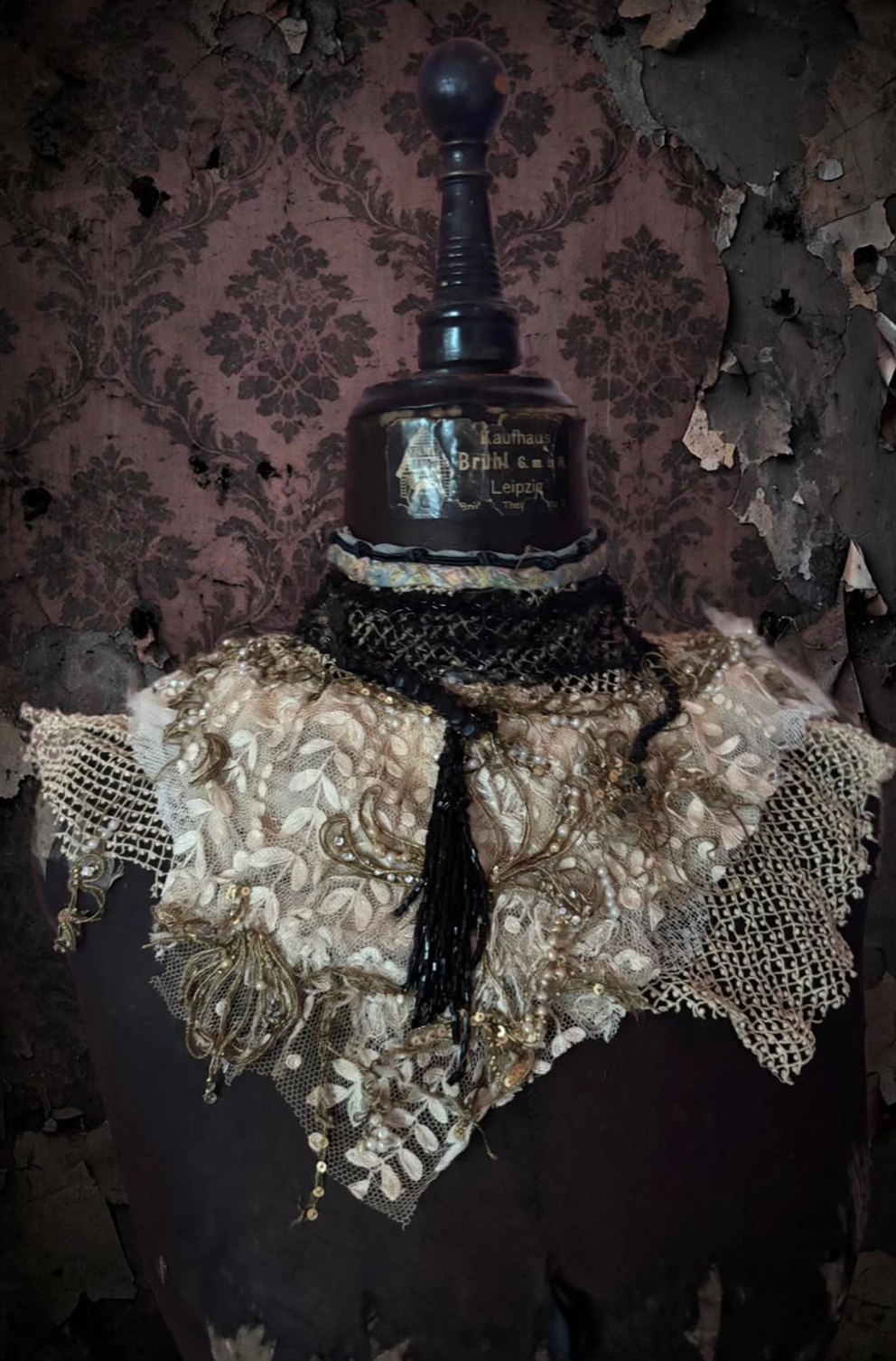 Cyprians Collar Boudoir Queen Textile Bib Collar Nice textile Art