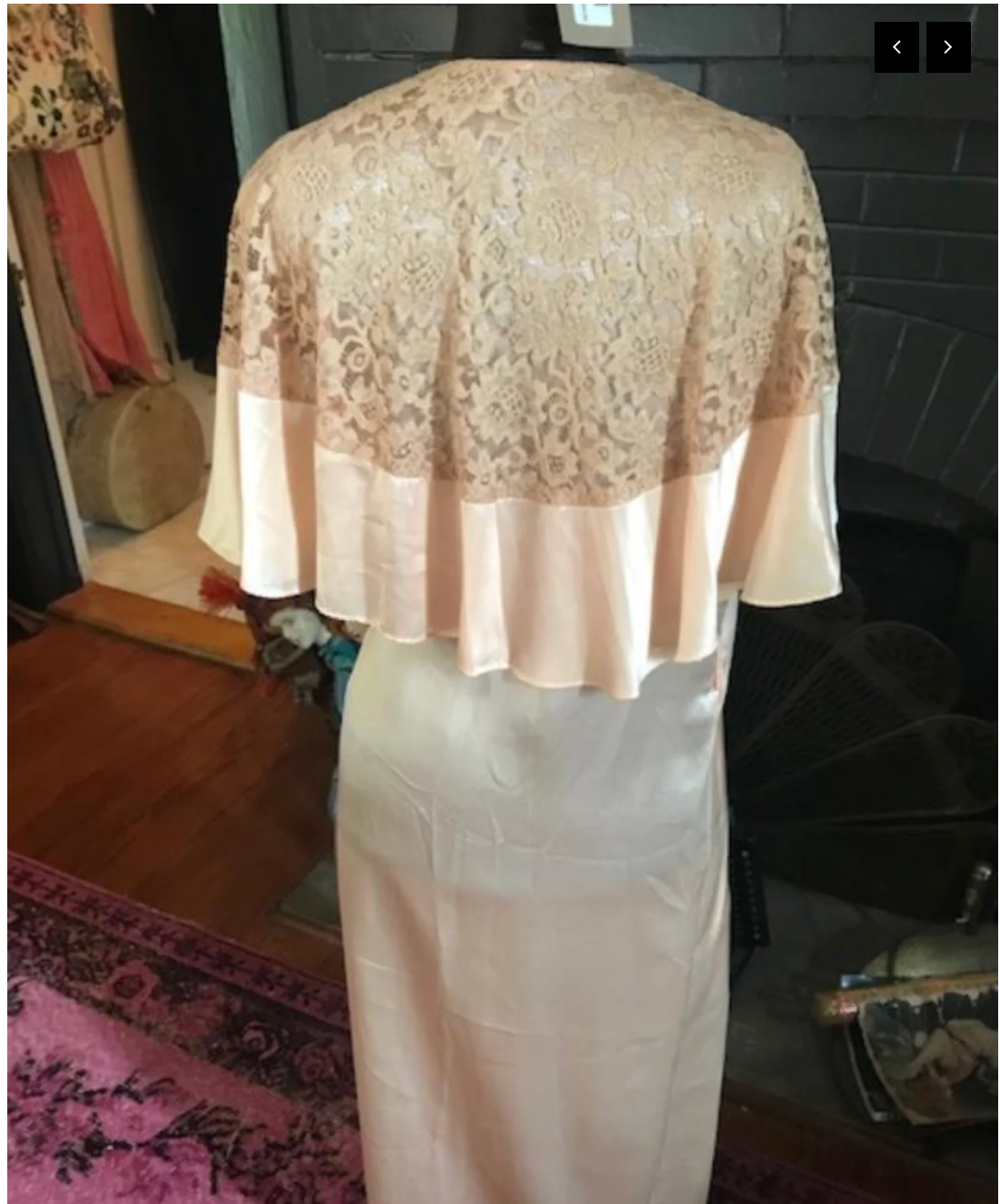 Hollywood Babylon Capelet Peignoir Silk and Lace Authentic 1930s