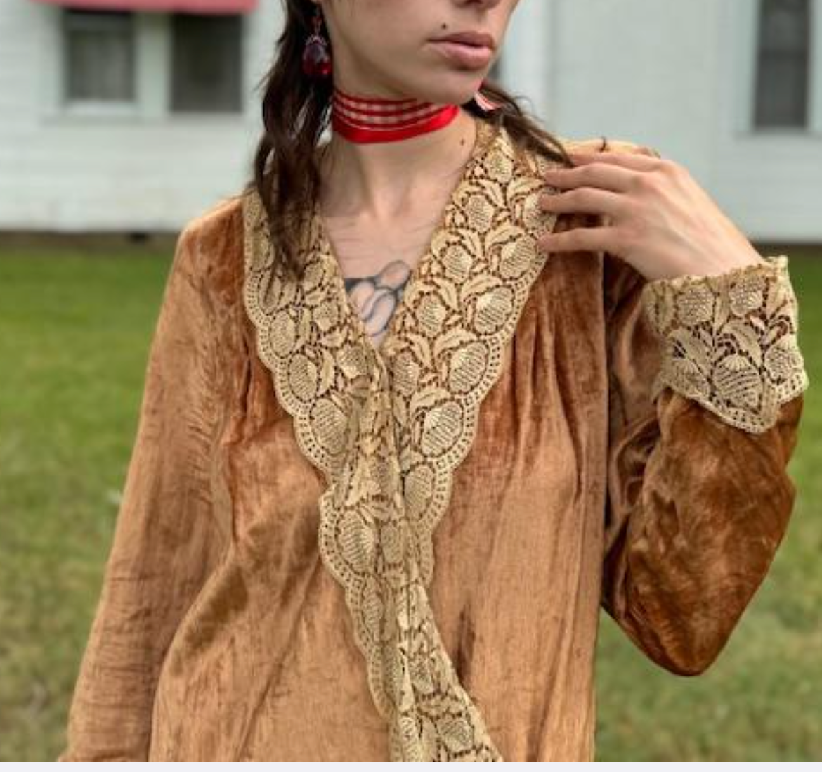 Authentic 1920s Dollcore Baby Jane Crushed Velvet Dress Very Nice Style! Antique lace