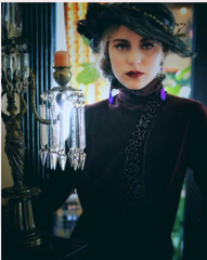 SOLD NEW LISTING La Belle Époque Velvet Dress Tiered Victorian Edwardian