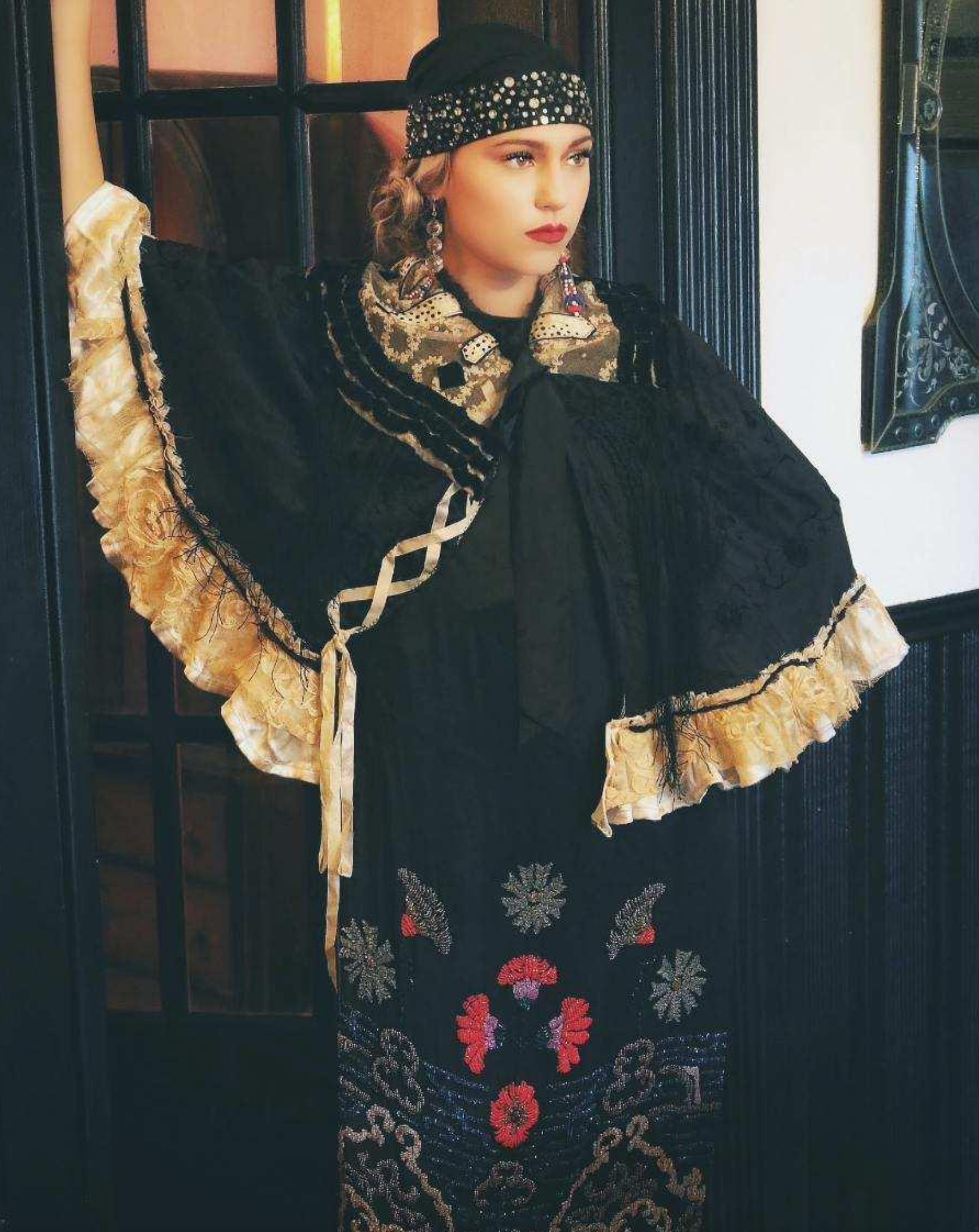 Authentic 1920's Skull Cap with Embedded Rhinestones