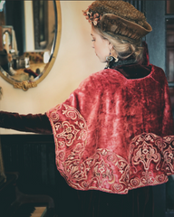 Just Sold NEW Art Nouveau stunning Pinky Plum Velvet Shrug