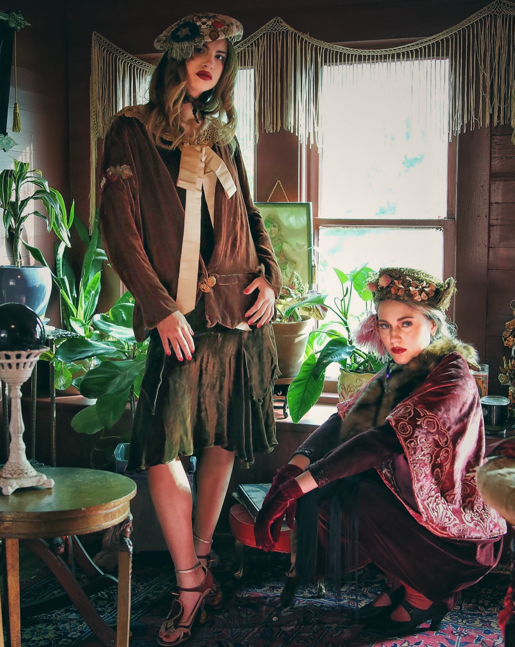 Brown Silk Velvet Original Jacket with Boudoir Queen logo on Arm 1920's