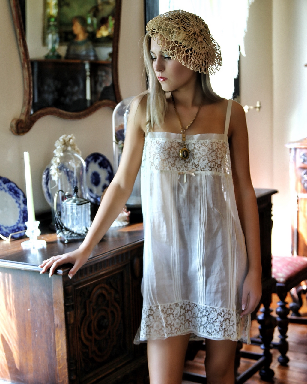 Sold New Arrival Edwardian Organdy Cami Lovely Lace Fits S-L