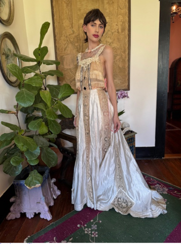 Boudoir Queen Cami Tabard with Velvet silk and Lace