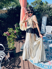 Boudoir Queen Claras Bow Halter Top Edwardian Lace / Appliqués