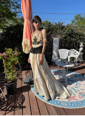 Boudoir Queen Claras Bow Halter Top Edwardian Lace / Appliqués