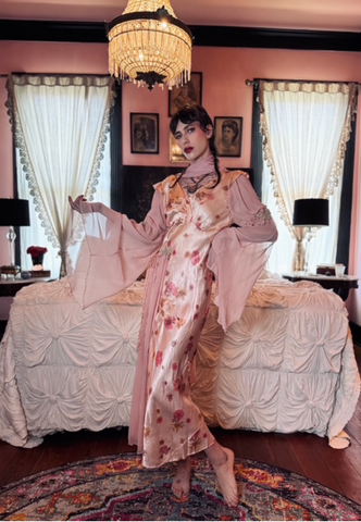 Bohemian Rhapsody Boudoir Queen Floral Slip Dress