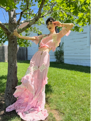 "the Picnic at Hanging Rock Dress" Belle Epoque Bodice and Skirt Unusual Palest of Pink