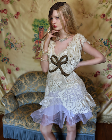 Boudoir Queen Layer Cake Dress 2 piece Tunic Top and Crinoline Under slip