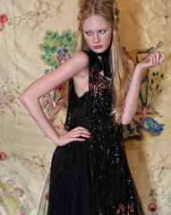 SOLD 1920's Gelatin Sequins Flapper dress Gobs of netting Punk Flapper!