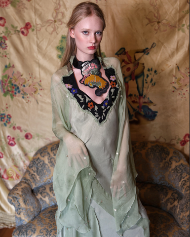 A Fairytale BoudoirQueen Original Chiffon Dress Beaded collar BQ Label