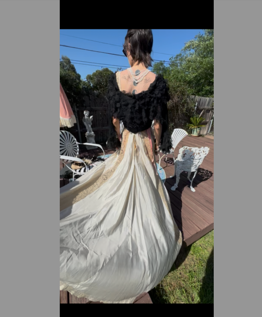 Stevie Nicks Style Bat-winged Authentic 1890 Bell Sleeve Bodice Tenerife Style Cutwork Needle Lace