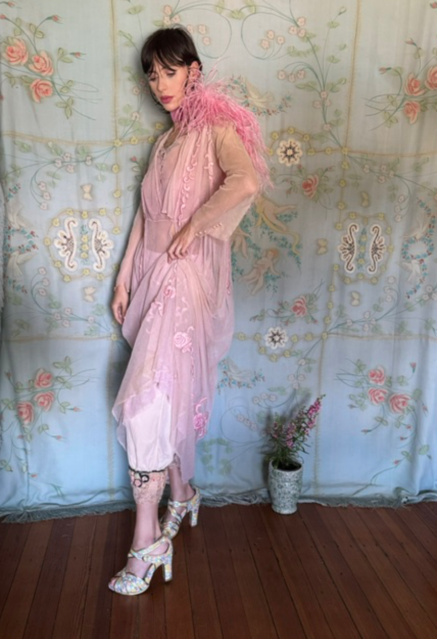 PRE-SOLD Boudoir Queen Rosette Bloomers Silk and 30's rosette Laces and BQ label