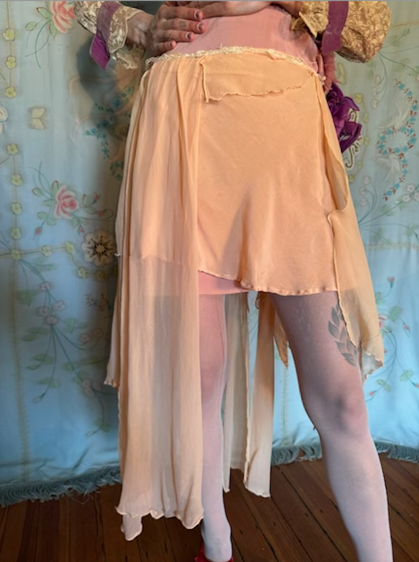 Boudoir Queen New Ballet Skirt Silk and Chiffon Multi layered w/BQ Doll Label