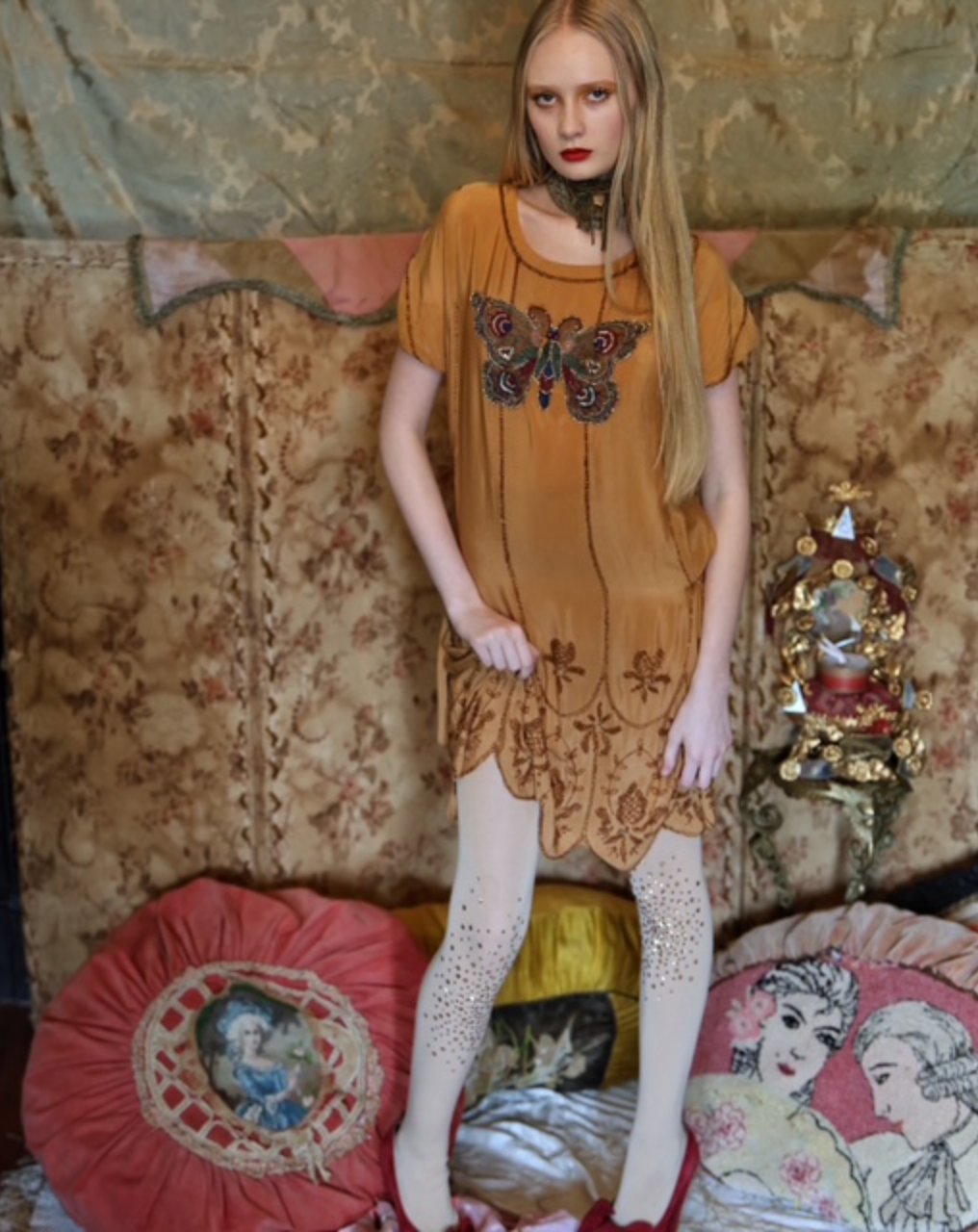 Authentic 1920's Arts and Crafts Beaded Tunic Dress