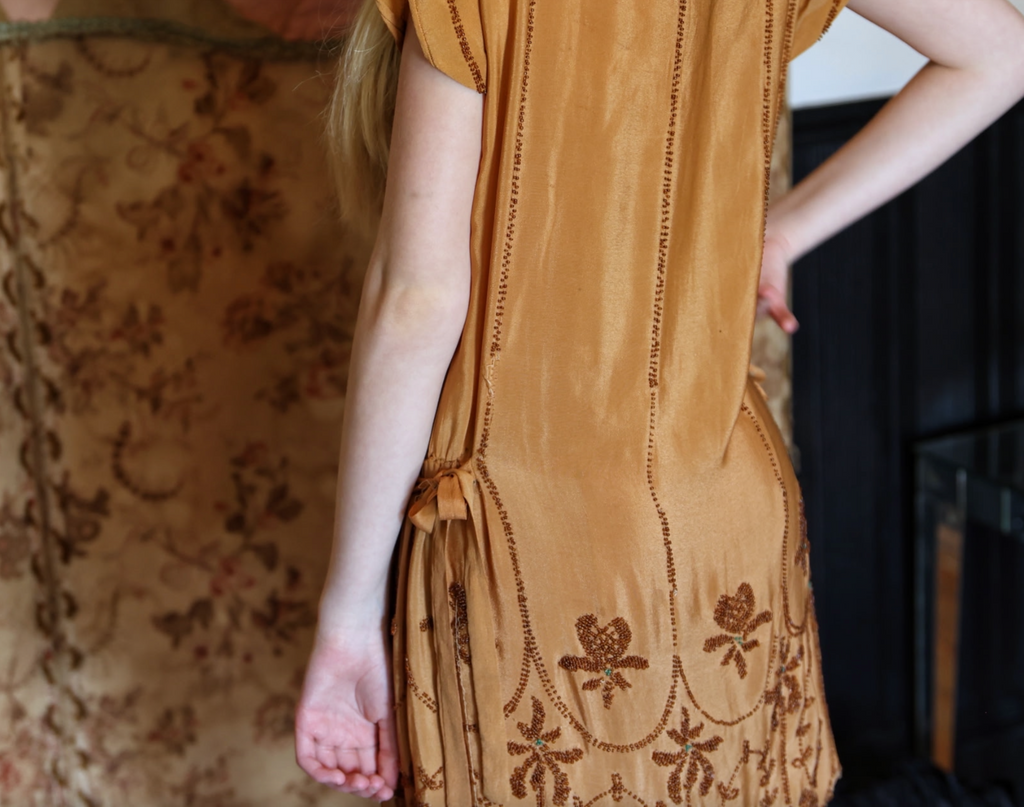 Authentic 1920's Arts and Crafts Beaded Tunic Dress