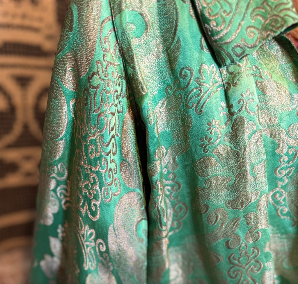 Acid Green Lame' Sable Evening Jacket 1930's