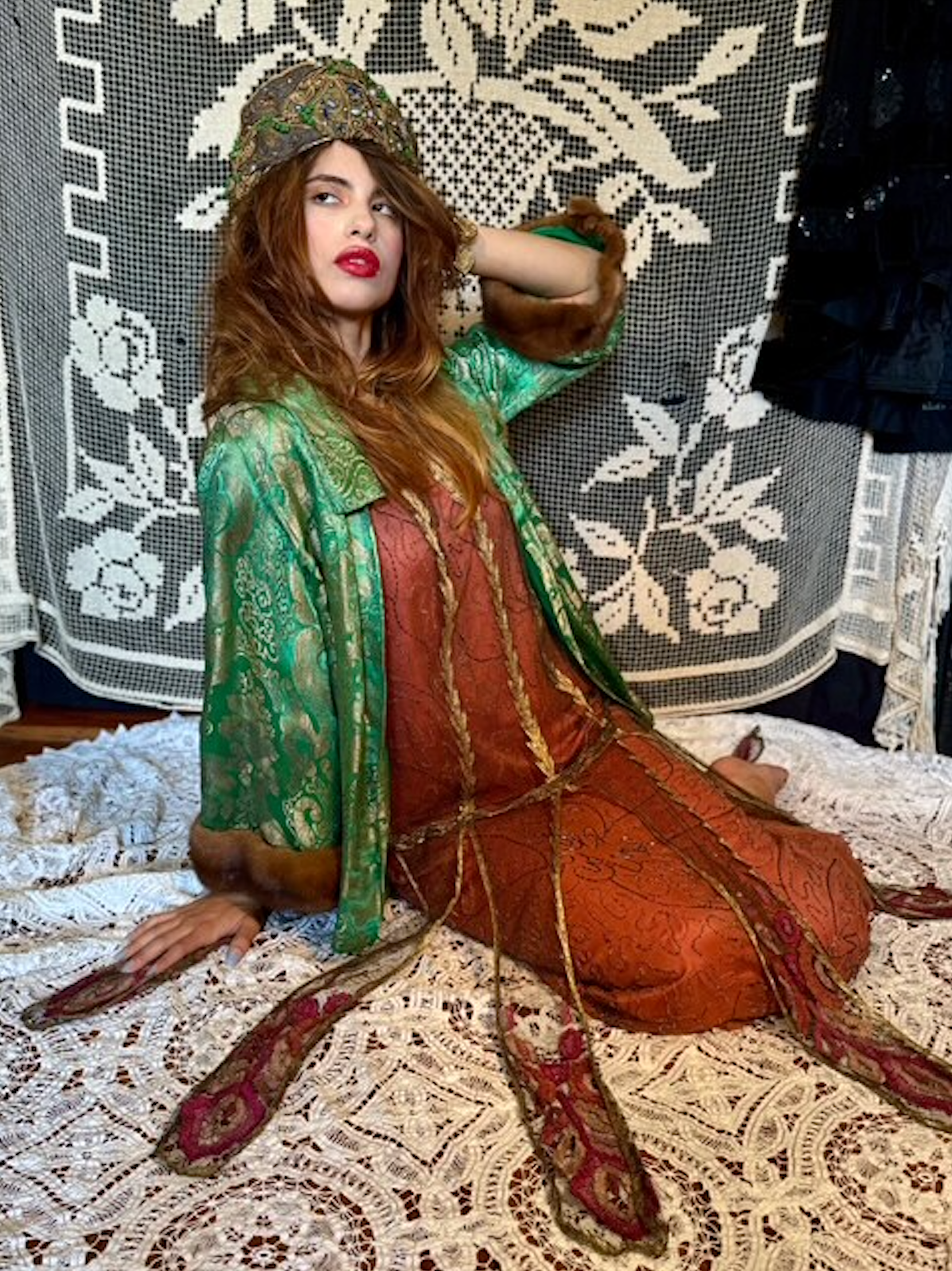 Ottoman Empire region, c.1890–1920 Folk textile headpiece as found