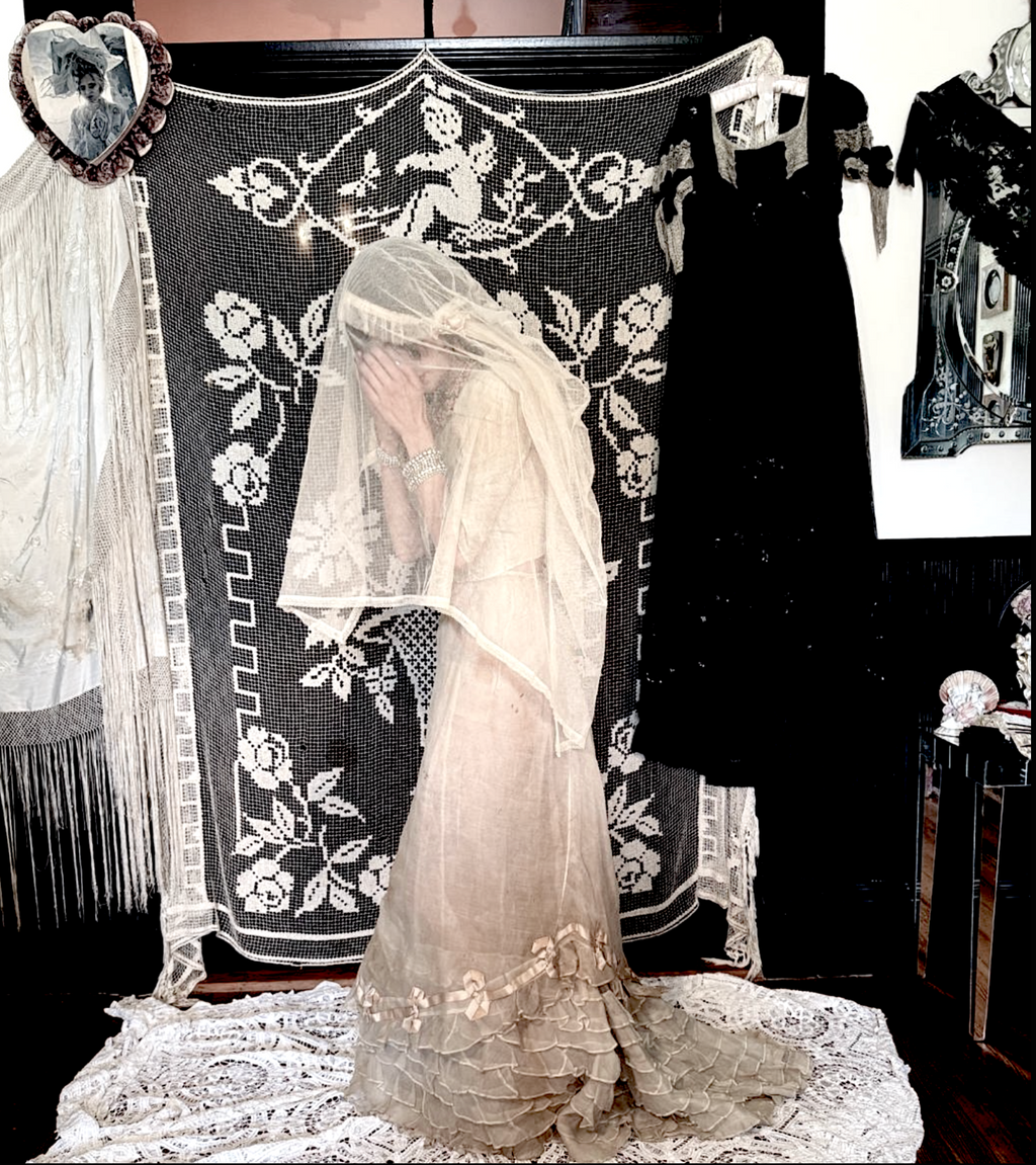 1920's Bridal Veil used in many Boudoir Queen Shoots