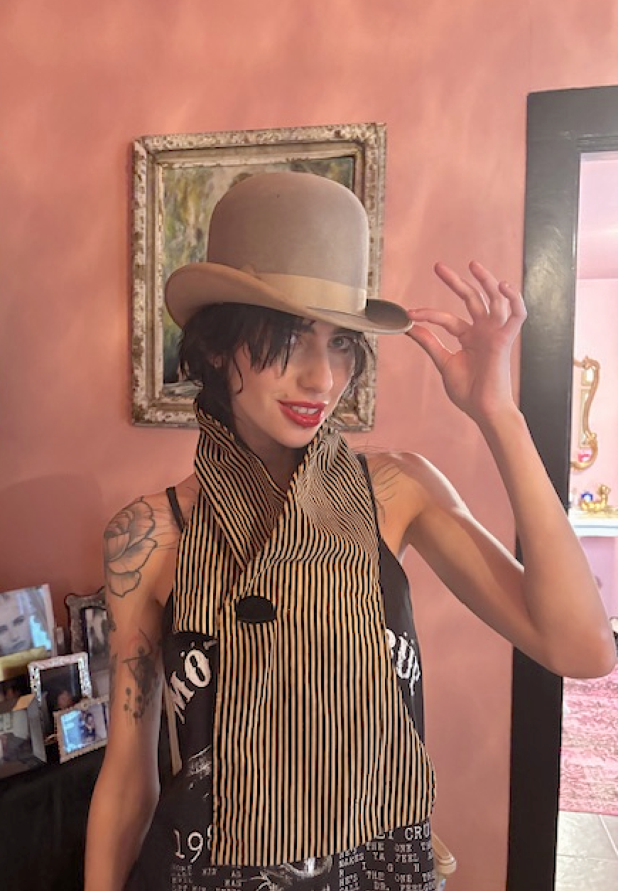 Velveteen Edwardian pinstriped muffler very unique!